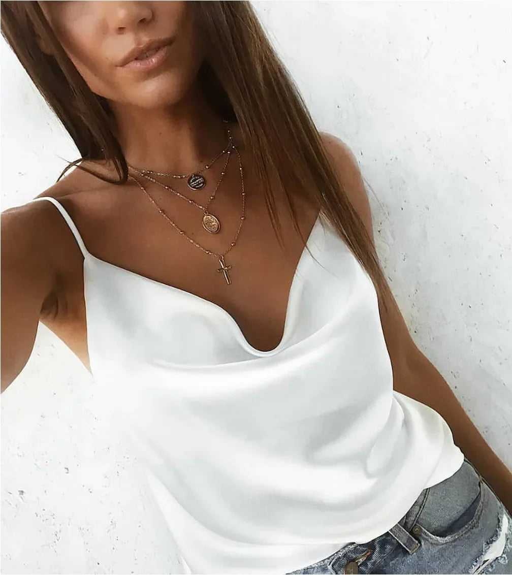 Silky Satin Sleeveless Top