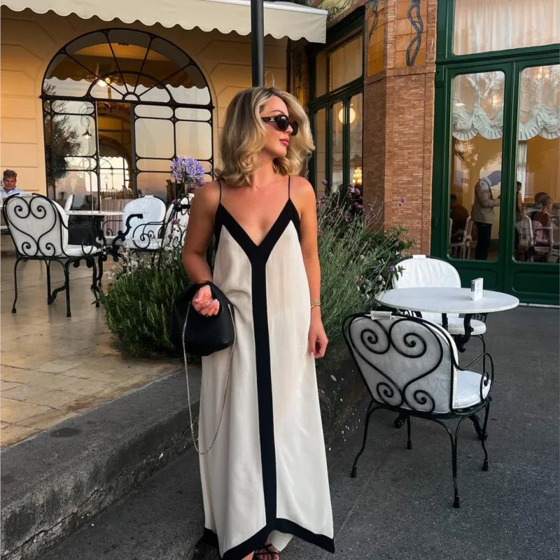 Holiday Casual V-neck Slip Dress