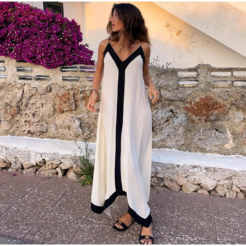 Holiday Casual V-neck Slip Dress