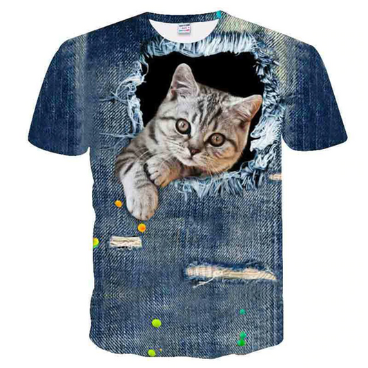 Fashion Women's 3D Cat Print Tshirt