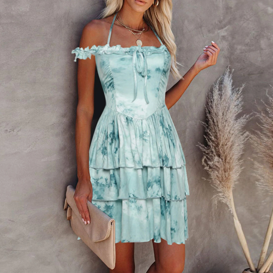 Summer Vintage Pleated Ruffle Bodycon Party Dress