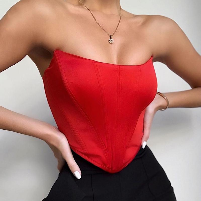 Velvet Corset Crop Top