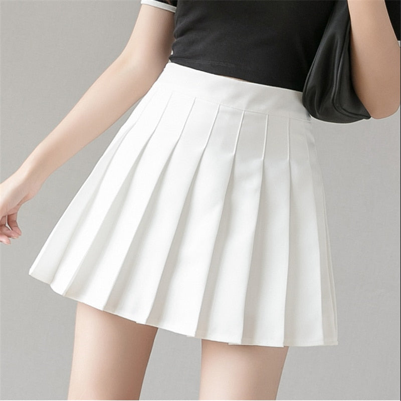 Pleated Mini High Waist Skirt