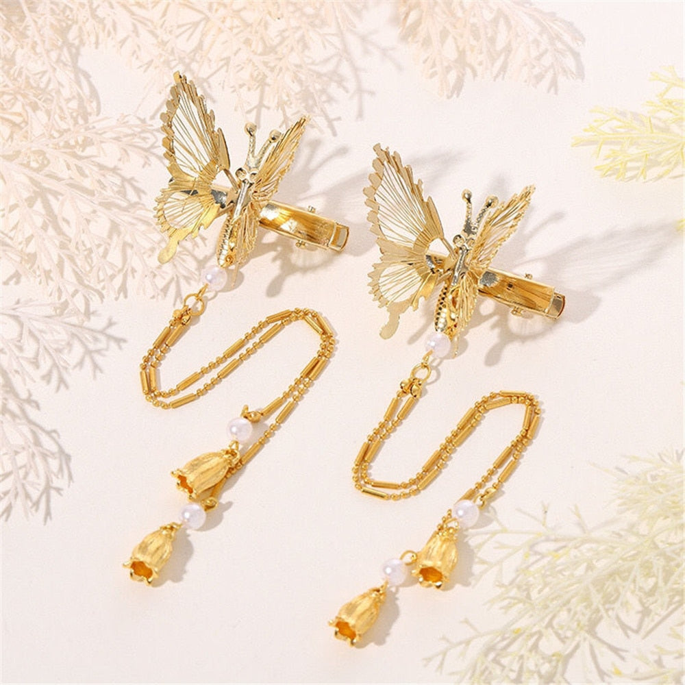 Elegant Tassel Butterfly Hairpin