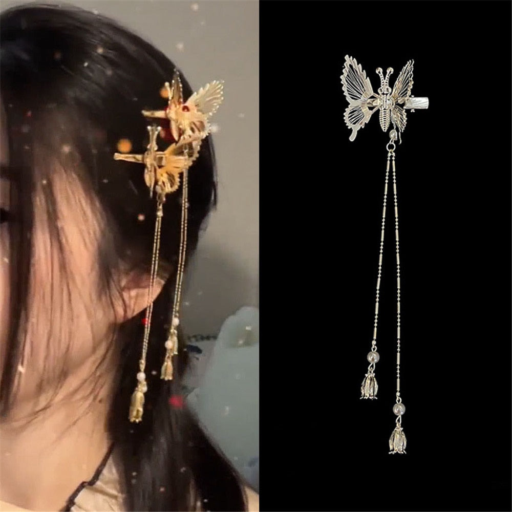 Elegant Tassel Butterfly Hairpin