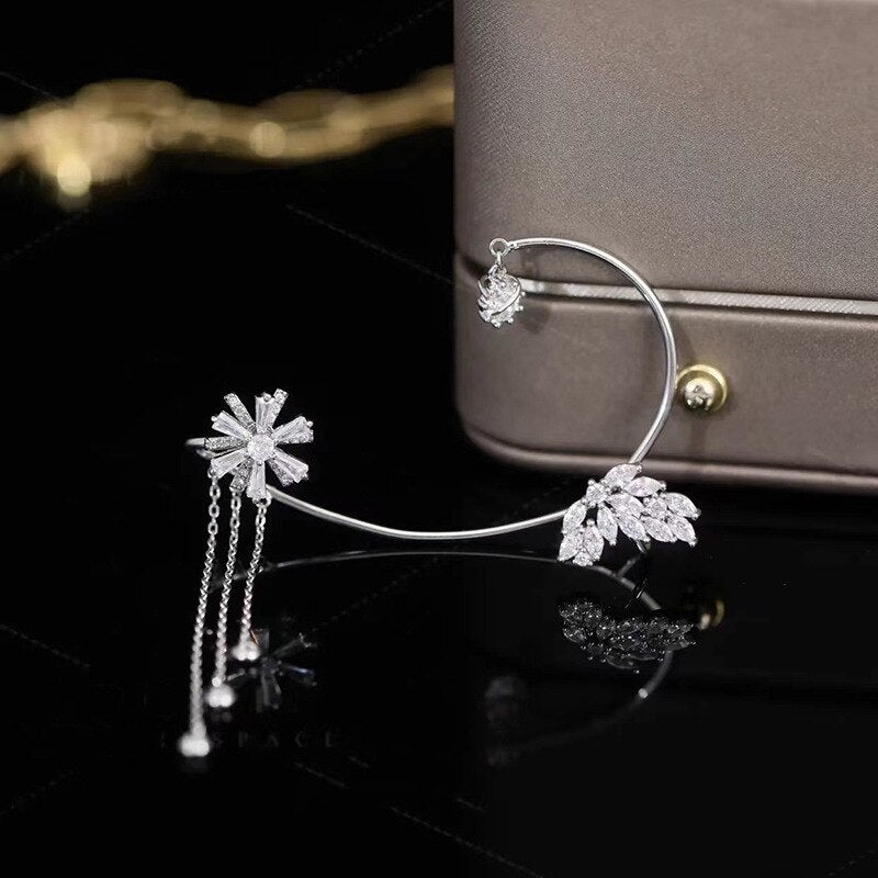 Spinning Long Tassel Ear Cuff