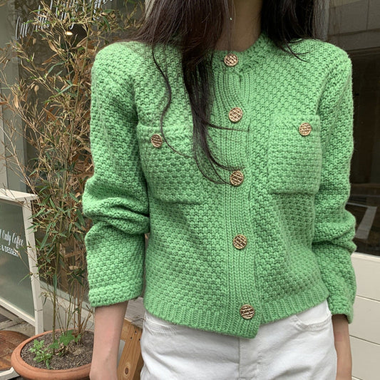 Elegant Button Down Knitted Casual Sweater